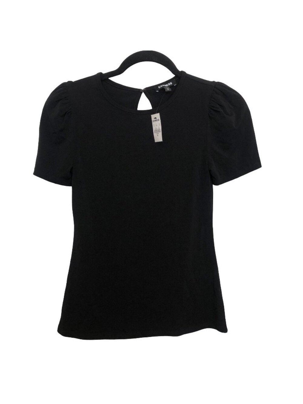 NWT Express Black Round Neck Short Sleeve Top XS